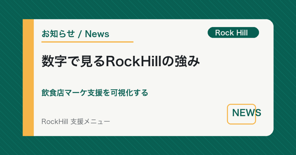 飲食店のマーケティング支援、RockHillの強み（数字・可視化編）
